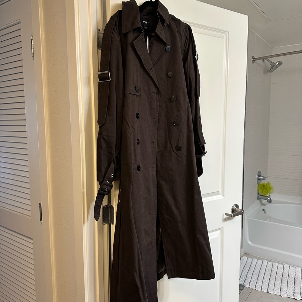 NastyGal Chocolate Brown Trench Coat